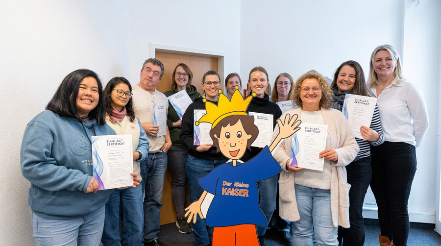Apothekenteam mit EU-AI-Act-Zertifikaten nach der Schulung